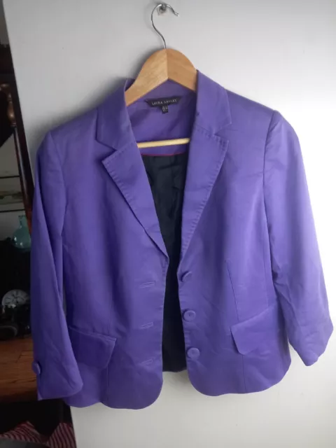 Laura Ashley Jacket Blazer Size 12 Purple