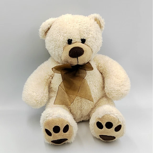 Doudou peluche ours blanc écru marron DECAR2 - 32454