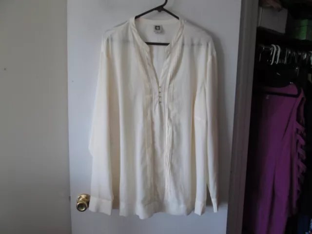 Ladies Anne Klein Ivory Pullover Shirt-Size 3X-Nwot