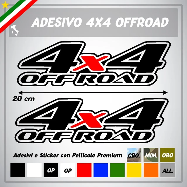 Adesivi laterali cofano sportelli Fuoristrada 4X4 Sticker Off Road  2 pezzi