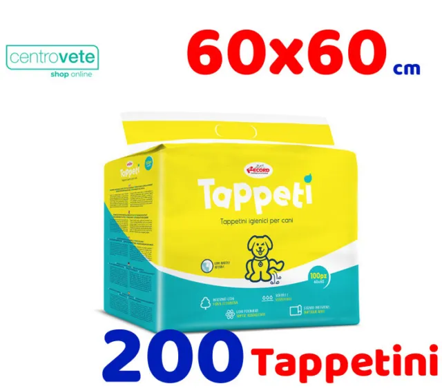 200 Tappetini Assorbenti per Cani e Cuccioli 60x60 cm → Traversine igieniche