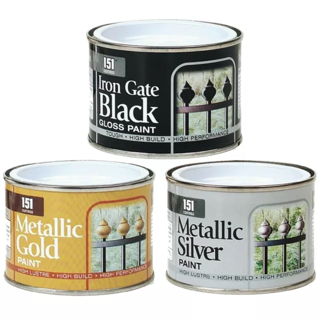 Spray Paint Metallic Silver Gold Grey Black Wood Metal Plastic Glass 400ML