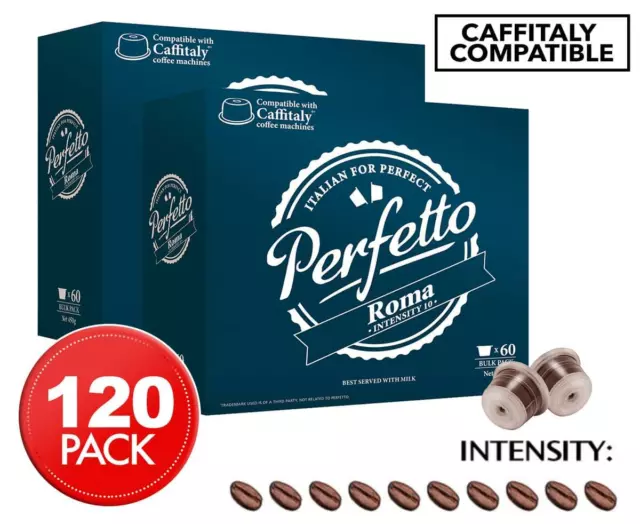 Perfetto Caffitaly Compatible 120 Pack Coffee Pods Intensity Level 10 (ROMA)