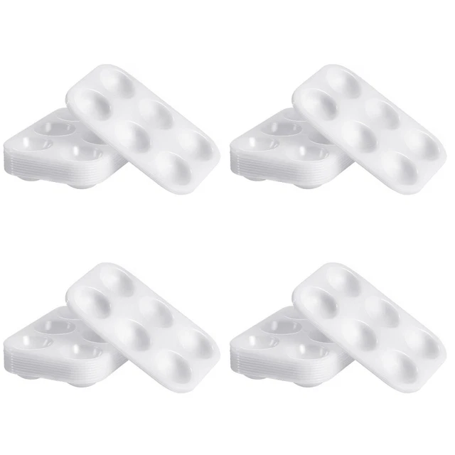 4 paletas de pintura plástica blanca Rosenice 12 piezas 6 compartimentos acuarela rectangular -M