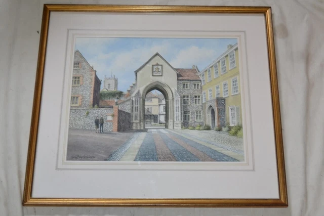 Das Erpingham Gate Norwich Kathedrale Aquarell Gemälde von Godfrey Arnison
