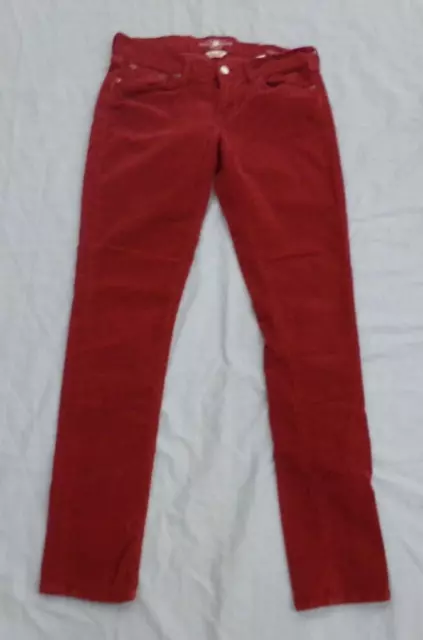 Lucky Brand Zoe Skinny Womens Size 6/28 Maroon Corduroy Tapered Leg Pants ~ EUC