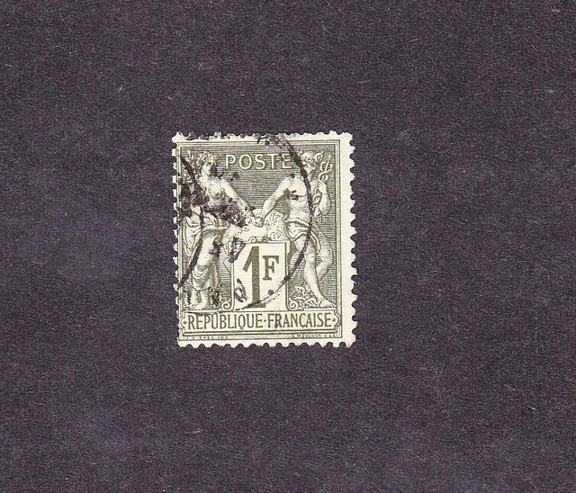 France Timbre type SAGE type 2 oblitéré 1Fr olive n°82 voir scan 