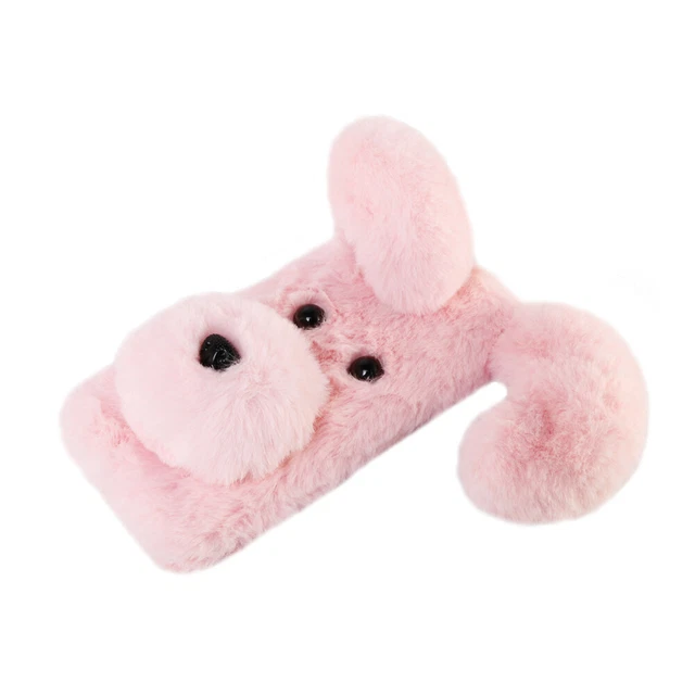 Doux chien en peluche à motifs cas de téléphone mignon mode hiver garder 2