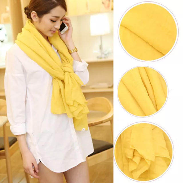 Femme Long Coton Lin Écharpe Souple Châle Foulards Tête Drapé Cache-Nez Pèleri *