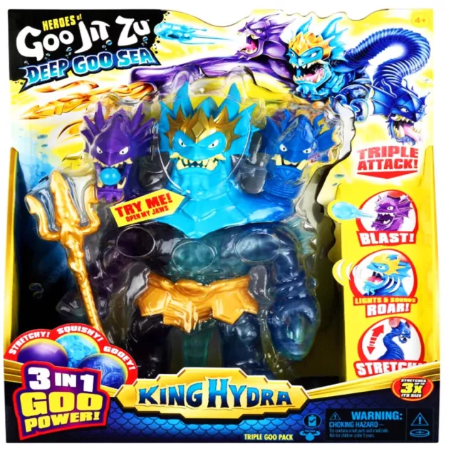 Heroes De Goo Jit Zu: Profond Mer King Hydra Triple Géant Figurine Tout Neuf