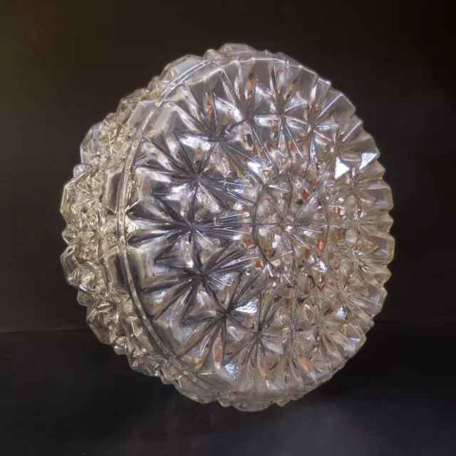 N9571 Globus Deckenleuchte Glas Beleuchtung Lampe Art Déco Weiß Klar Runde Blume