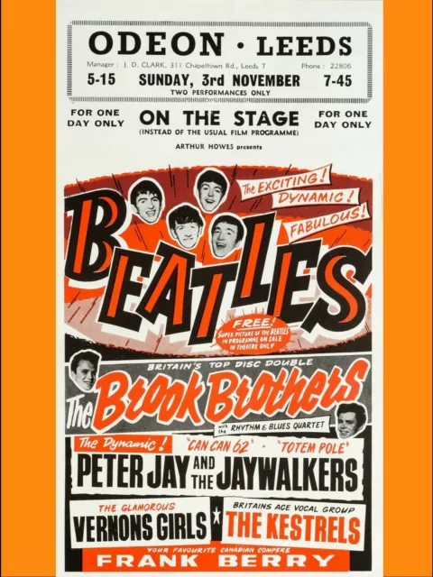 Beatles LEEDS 16" x 12" Photo Repro Concert Poster