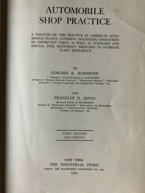 Automobil Shop Praxisbuch 1923 1. Aufl. Amerikanische Automobilwerke 2