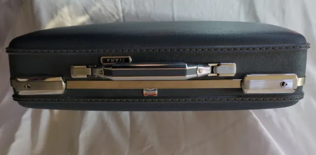 Vintage American Tourister Tiara Blue Suitcase Hard Shell Luggage 18x13x5 No Key