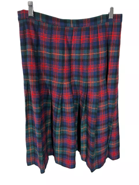 Pendleton Wool Pleated Multicolored Plaid Vintage Skirt Women’s Size 12