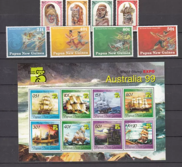 PAPUA NEUGUINEA, 1964/99 Lot mit Marken und Block **, (36968)