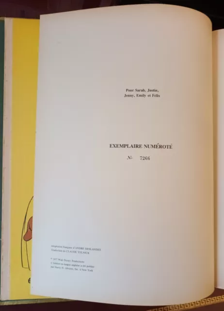 Livre numéroté Notre Ami Walt Disney éditions Hachette Christopher Finch 1977 2
