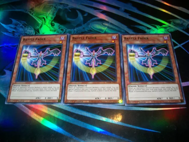 3x Battle Fader 1st Edition Common SDCK-EN010 Yu-Gi-Oh!