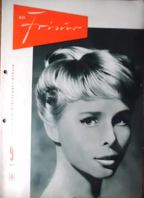 FRISUR UND KOSMETIK Nr. 9 - 1957 Haarschnitt Mode Haare DDR Friseur