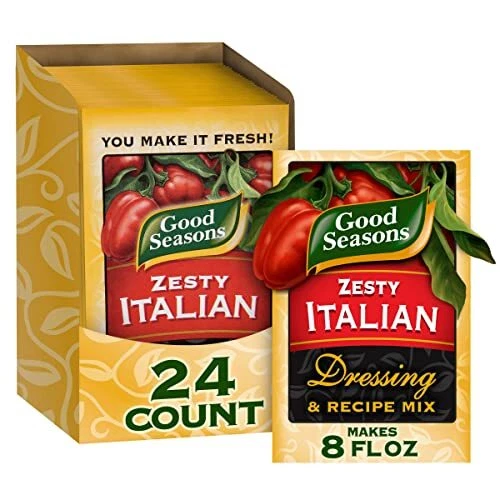 GOOD SEASONS ZESTY Italian Dressing & Recipe Seasoning Mix 24 Ct Pack 0