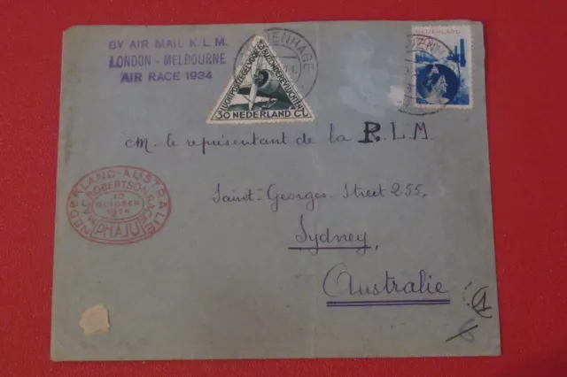 PAYS BAS Lettre 1934 de GRAVENHAGUE pour Sydney