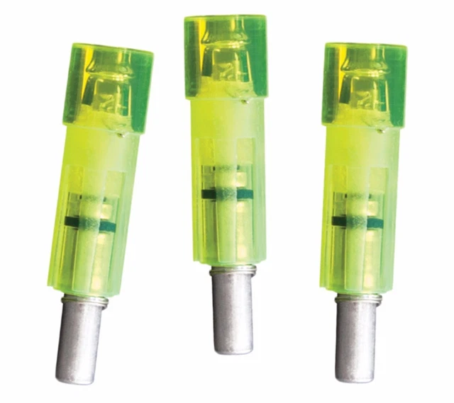 Lumenok FMJ Lighted Crossbow Arrow Flat End Nock .285" ID Green 3-Pack #FMJF3G