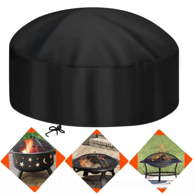 Patio Round Fire Pit Cover Waterproof BBQ Gas Grill UV Protector Outdoor USA