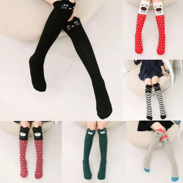 New Children Kids Girls Animal Pattern Knee High Socks Cute Stockings Long Socks