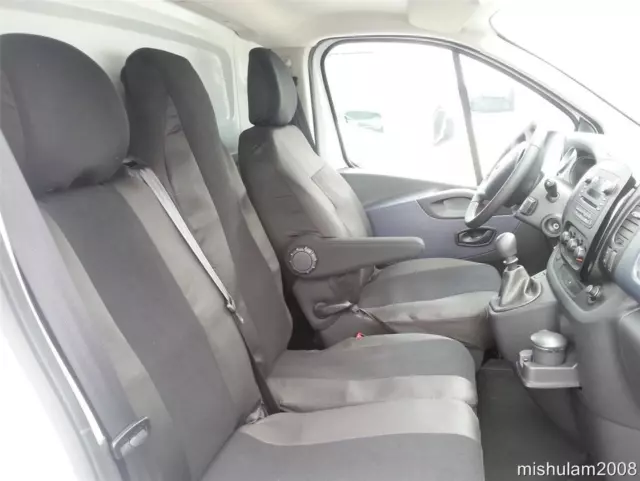 2+1 Sitzbezüge schwarz Polyester Stoff Schonbezüge Passgenau für Opel Vivaro 2