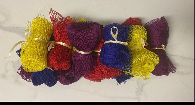 Filet De Douche Africain (Djampé) - Exfoliant Et Massant - Couleur Bleue - Marque Senkhamare - Neuf