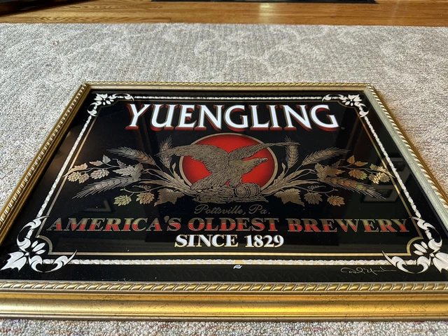 Yuengling Framed Bar Mirror Sign America's Oldest Brewery Pottsville PA 27x21"
