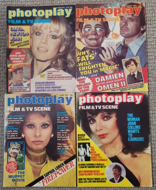 JOB LOT of 4 PHOTOPLAY FILM MONTHLY - Vintage Film Magazines Joan Collins LOT 3