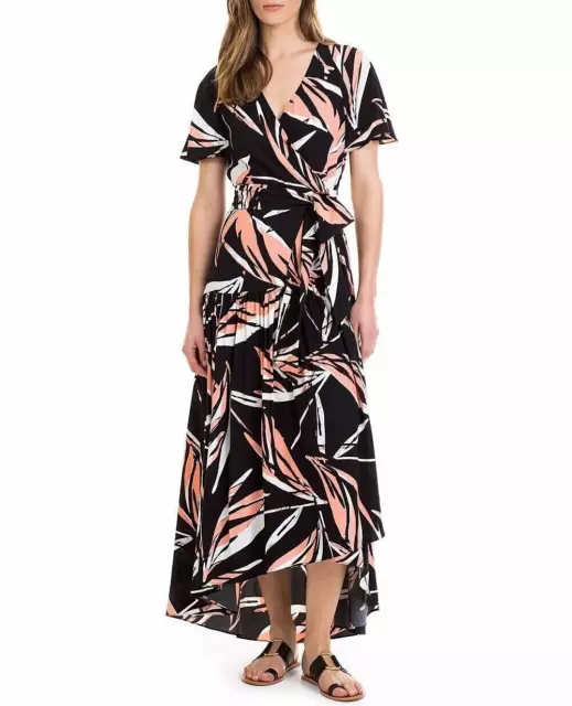 Gorgeous  "COUNTRY ROAD"  Black Print Wrap Maxi Dress Size 8