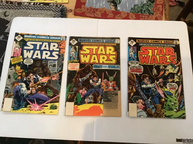 Star Wars #7 #8 #9 Marvel 1978 Comic Books 35 Cent Covers NO UPC Codes Cover