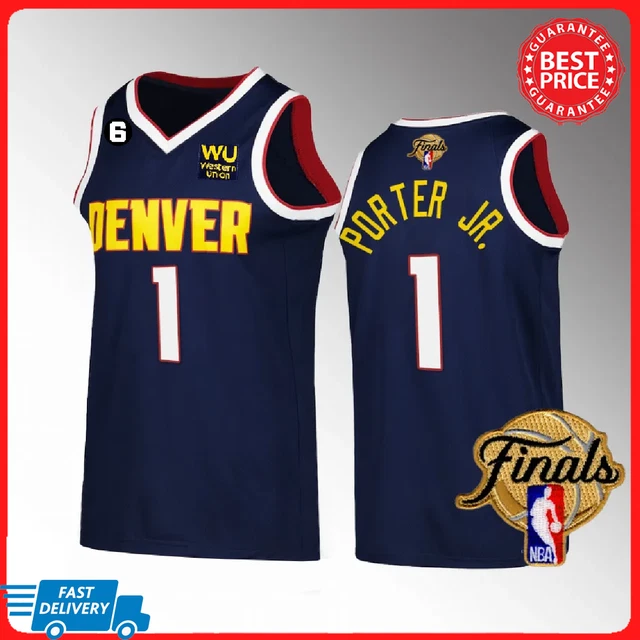 Michael Porter Jr. #1 Denver Nuggets 2023 Finals Patch Navy Jsy Fanmade All Size