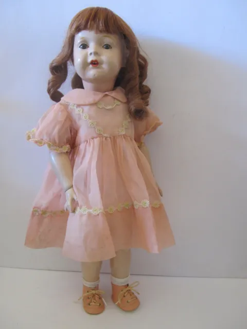 Extremely Rare Antique 1917 Effanbee Mary Jane Ball Jointed Doll, Hh Wig, 20"