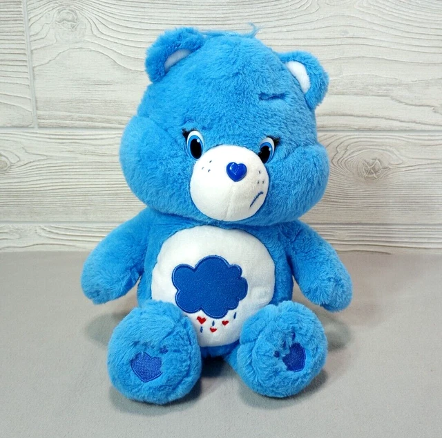 CARE BEARS GRUMPY Bear Plush 13" Rain Cloud Belly Badge Just Play 2016