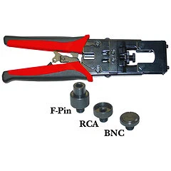 Cable Wholesale Coaxial Compression Tool- F-pin- BNC and RCA (RG59 and RG6)