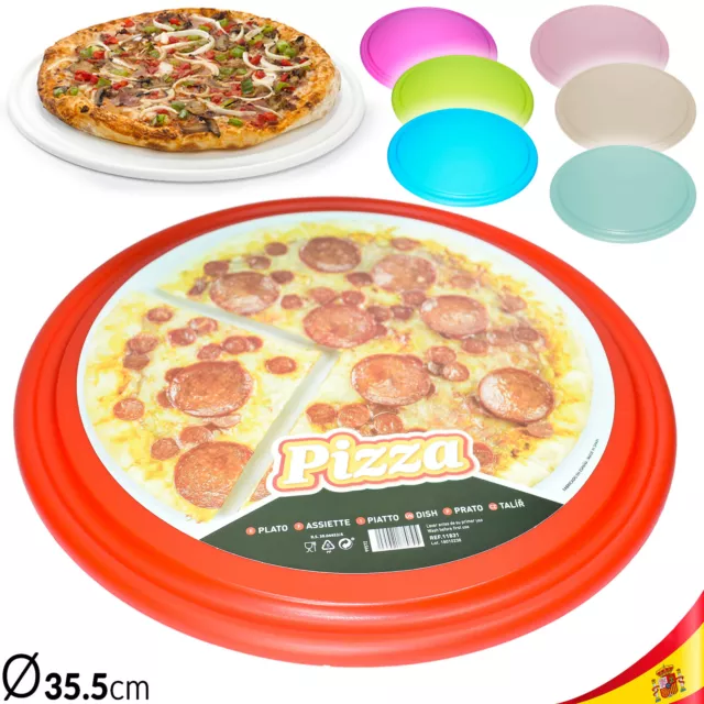 Bandeja de Pizza Plato de Plastico 35.5cm Muy Duro Resistente Placa tipo Resina