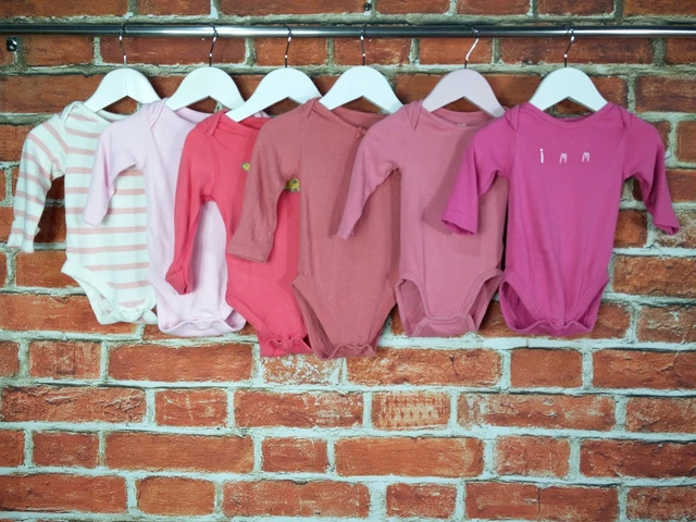 Baby Girls Bundle Age 3-6 Months M&S Next M/Care Bodysuit Vest Long Sleeve  68Cm