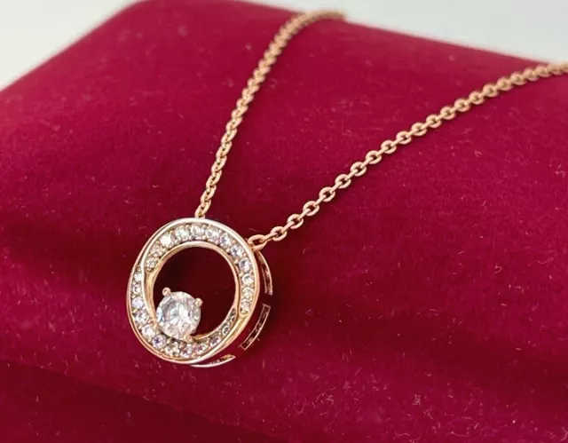 Luxus Halskette Anhänger Medallion Collier Zirkonia 750er Gold 18K vergoldet