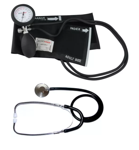 AEROcheck® Oberarm Blutdruckmeßgerät 2-Schlauch + Stethoskop für Notfallrucksack