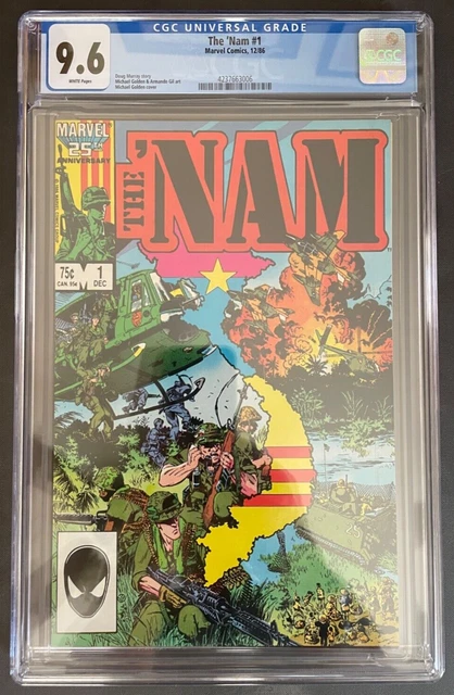 THE 'NAM #1 CGC 9.6 1st Print, Key 1st Issue of Marvel's Vietnam War Epic 1986