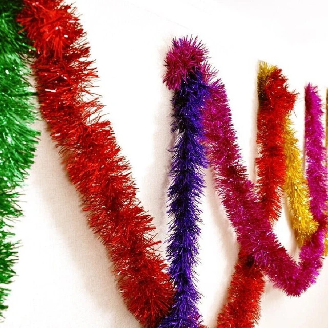 10x 2m Weihnachtsgirlande Lametta Girlande Christbaumschmuck Weihnachten Deko DE