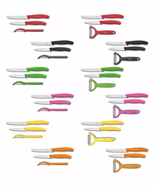 Victorinox Küchenset 3tlg. Tomatenmesser / Gemüsemesser / Schäler div Farben