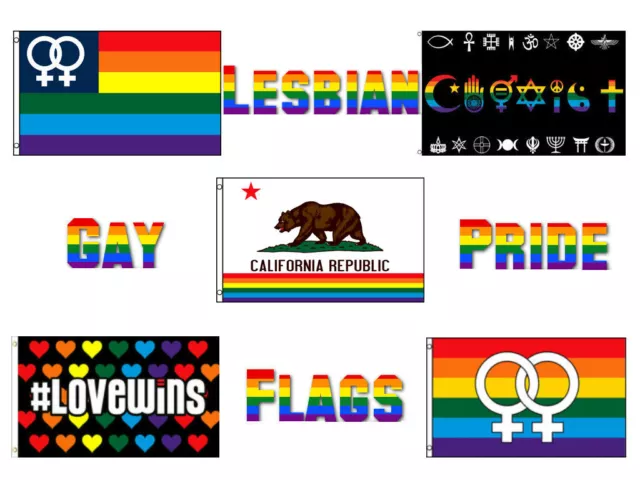 3x5 Wholesale Lot California Gay Pride Lesbian Female Set Flags Flag 3'x5'