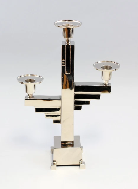 9977089 Lámpara Plata Niquelado 3 Llamas Estilo Art Deco
