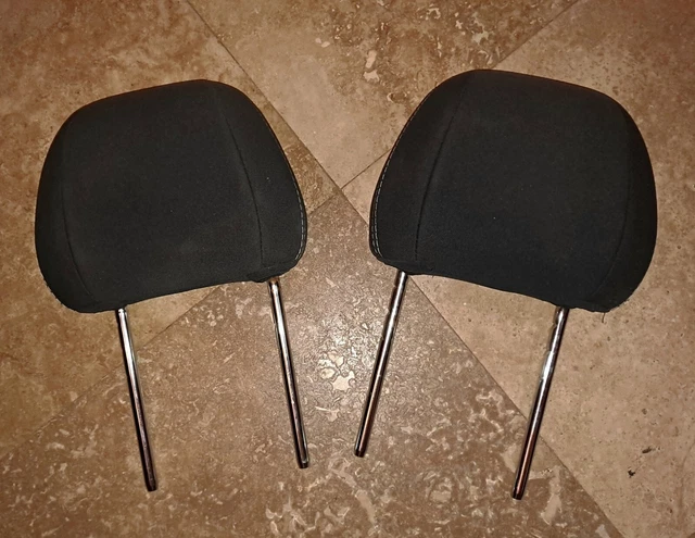2015-2017 Ford Mustang Front Seat Black Cloth Head Rest Set of 2 Racheting