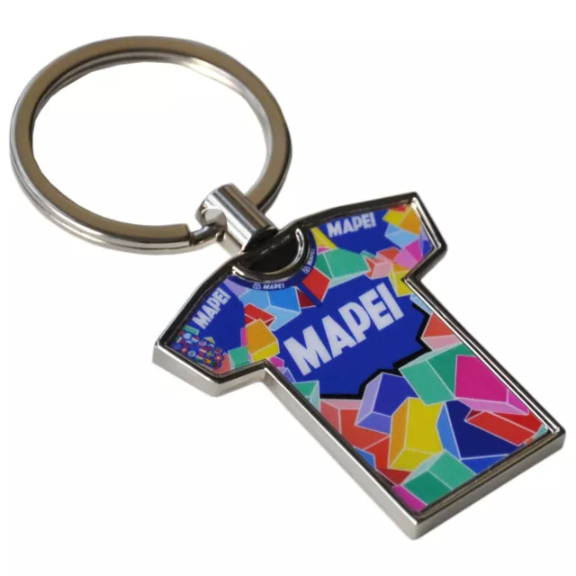 Mapei Radsport Trikot Metall Schlüsselring mit Geschenkbox Tony Rominger Retro Eroica