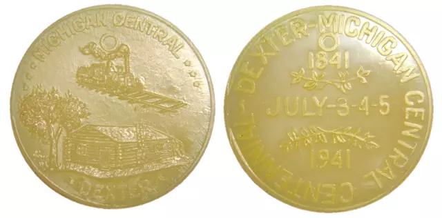1941 Dexter Michigan Central Centennial Translucent Composite Medal (006) 3